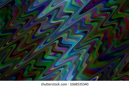 Dark Green vector pattern with liquid shapes. A sample with blurred bubble shapes. Brand-new design for your ads, poster, banner.