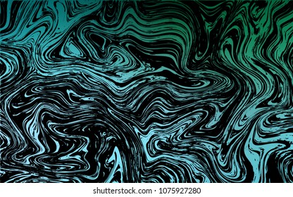 Dark Green vector pattern with liquid shapes. Geometric illustration in marble style with gradient.  Pattern for your business design.