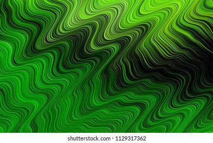 Dark Green vector pattern with liquid shapes. Modern gradient abstract illustration with bandy lines. Marble design for your web site.