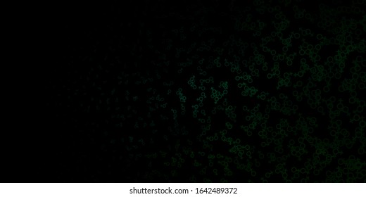 Dark Green vector pattern with magic elements. Colorful vintage illustration with gradient alchemy shapes. Best design halloween events.