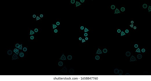 Dark Green vector pattern with magic elements. Retro design in abstract style with witchcraft forms. Best design halloween events.