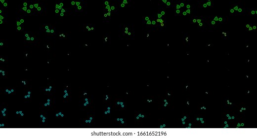 Dark Green vector pattern with magic elements. Illustration with magical signs of spiritual power. Design for magic, spiritual events.