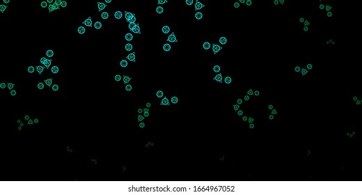 Dark Green vector pattern with magic elements. Colorful mystic symbols with a gradient in ancient style. Simple design for occult depiction.