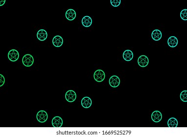 Dark Green vector pattern with magic elements. Abstract illustration with gothic gradient shapes. Simple base for your occult design.
