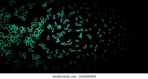 Dark Green vector pattern with magic elements. Illustration with magical signs of spiritual power. Design for magic, spiritual events.