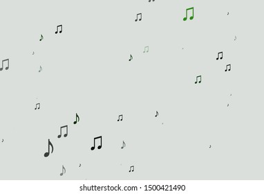 Dark Green vector pattern with music elements. Abstract illustration with colorful symbols of melody. Pattern for festival leaflets.