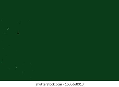 Dark Green vector pattern with music elements. Shining illustration of colorful gradient music notes. Pattern for websites of musitians.
