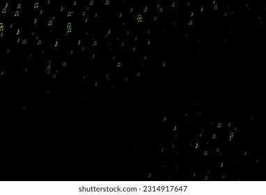 Dark Green vector pattern with music elements. Modern abstract illustration with melody keys. Pattern for festival leaflets.