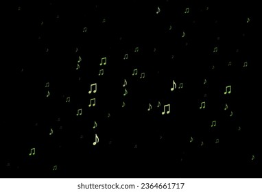 Dark Green vector pattern with music elements. Abstract illustration with colorful symbols of melody. Pattern for websites of musitians.