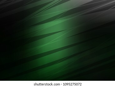 Dark Green vector pattern with narrow lines. Glitter abstract illustration with colored sticks. Best design for your ad, poster, banner.