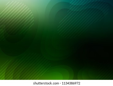 Dark Green vector pattern with narrow lines. Lines on blurred abstract background with gradient. The pattern can be used for websites.