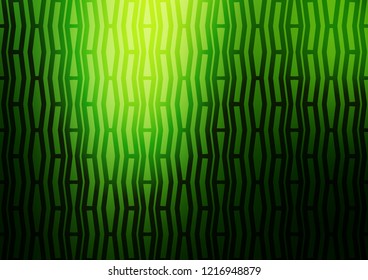 Dark Green vector pattern with narrow lines. Lines on blurred abstract background with gradient. The pattern can be used for busines ad, booklets, leaflets