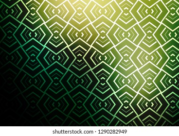 Dark Green vector pattern with narrow lines. Lines on blurred abstract background with gradient. Pattern for business booklets, leaflets.