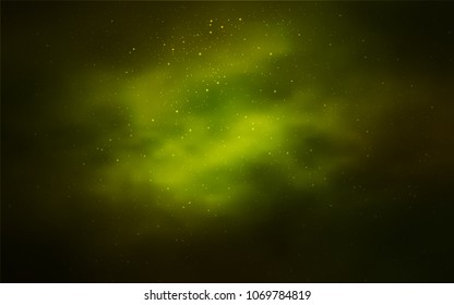 Dark Green vector pattern with night sky stars. Modern abstract illustration with Big Dipper stars. Pattern for astrology websites.