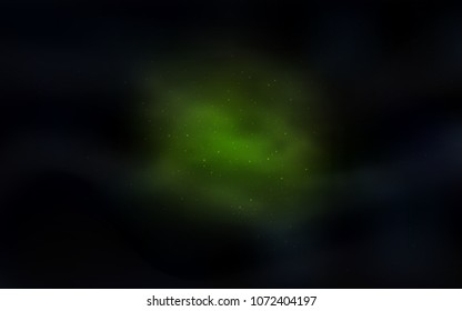 Dark Green vector pattern with night sky stars. Blurred decorative design in simple style with galaxy stars. Smart design for your business advert.