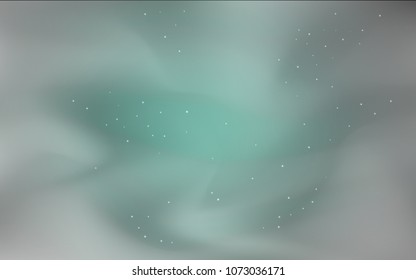 Dark Green vector pattern with night sky stars. Blurred decorative design in simple style with galaxy stars. Template for cosmic backgrounds.