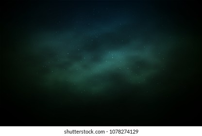Dark Green vector pattern with night sky stars. Glitter abstract illustration with colorful cosmic stars. Pattern for futuristic ad, booklets.