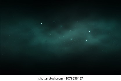 Dark Green vector pattern with night sky stars. Space stars on blurred abstract background with gradient. Pattern for astronomy websites.