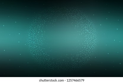 Dark Green vector pattern with night sky stars. Glitter abstract illustration with colorful cosmic stars. Pattern for astrology websites.