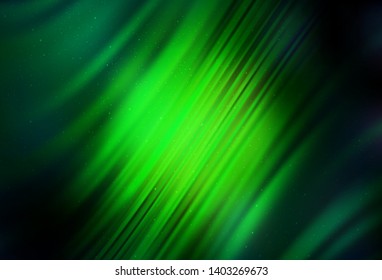 Dark Green vector pattern with night sky stars. Shining illustration with sky stars on abstract template. Best design for your ad, poster, banner.