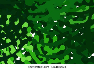 Dark Green vector pattern with random forms. Decorative design in abstract style with random forms. Elegant design for wallpapers.