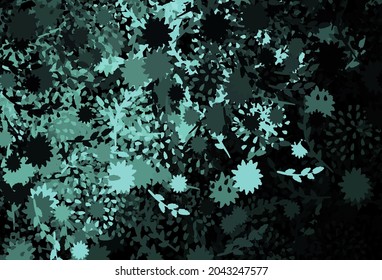 Dark Green vector pattern with random forms. Colorful chaotic forms with gradient in modern style. Background for a cell phone.