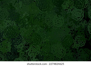 Dark Green vector pattern with random forms. Colorful chaotic forms with gradient in modern style. Elegant design for wallpapers.