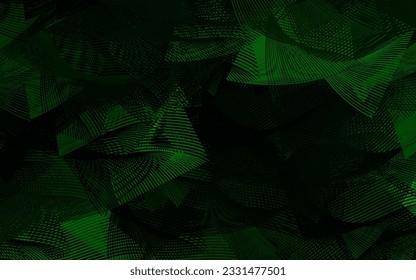 Dark Green vector pattern with random forms.