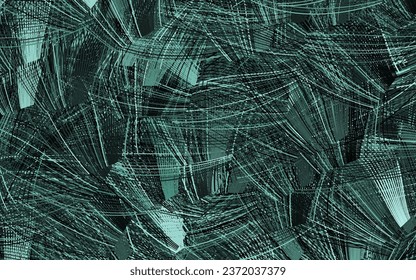 Dark Green vector pattern with random forms.
