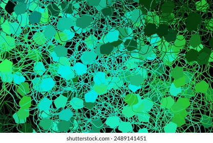 Dark Green vector pattern with random forms. Decorative design in abstract style with random forms. Modern design for your business card.