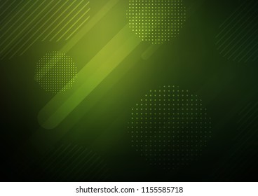 Dark Green vector pattern with rounded lines, dots. Decorative shining illustration with lines, dots on abstract template. The pattern can be used for busines ad, booklets, leaflets