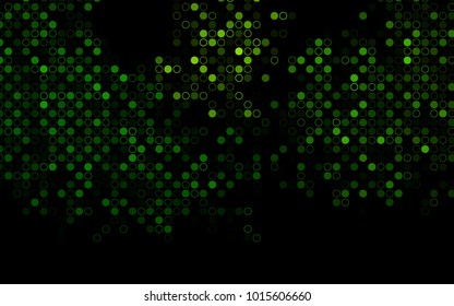 Dark Green vector  pattern with spheres. Blurred decorative design in abstract style with bubbles. Pattern can be used as texture of water, rain drops.
