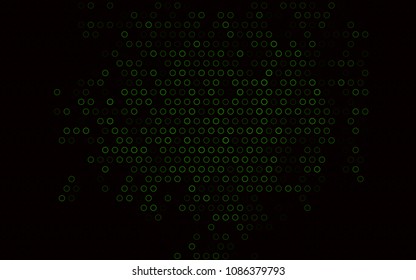 Dark Green vector  pattern with spheres. Abstract illustration with colored bubbles in nature style. The pattern can be used for ads, leaflets of liquid.