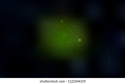 Dark Green vector pattern with spheres, triangles. Decorative design in abstract style with triangle structure. Beautiful design for your business advert.