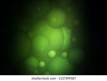 Dark Green vector pattern with spheres. Illustration with set of shining abstract circles. Beautiful design for your business natural advert.