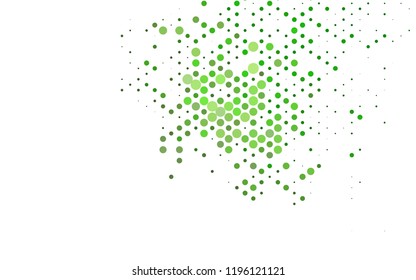 Dark Green vector pattern with spheres. Modern abstract illustration with colorful water drops. Pattern of water, rain drops.