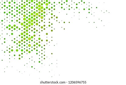 Dark Green vector pattern with spheres. Colorful illustration with blurred circles in nature style. Pattern for ads, booklets.