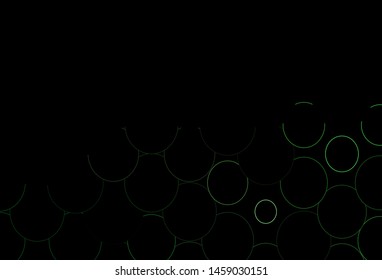 Dark Green vector pattern with spheres. Beautiful colored illustration with blurred circles in nature style. Template for your brand book.