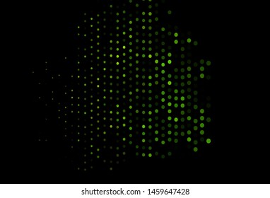 Dark Green vector pattern with spheres. Modern abstract illustration with colorful water drops. Template for your brand book.