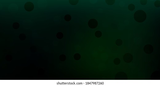 Dark green vector pattern with spheres. Modern abstract illustration with colorful circle shapes. Pattern for websites.