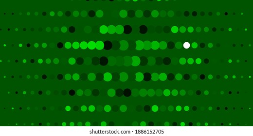 Dark Green vector pattern with spheres. Abstract decorative design in gradient style with bubbles. Pattern for wallpapers, curtains.