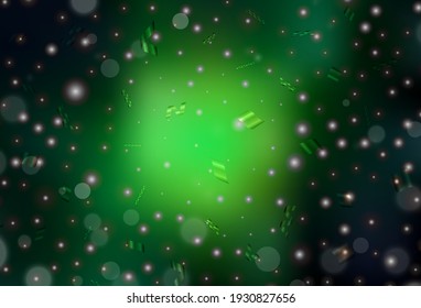 Dark Green vector pattern with spheres. Modern abstract illustration with colorful water drops. Modern template for landing page.