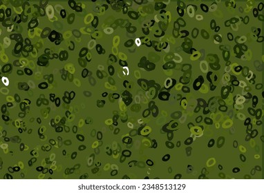 Dark Green vector pattern with spheres. Beautiful colored illustration with blurred circles in nature style. Template for your brand book.