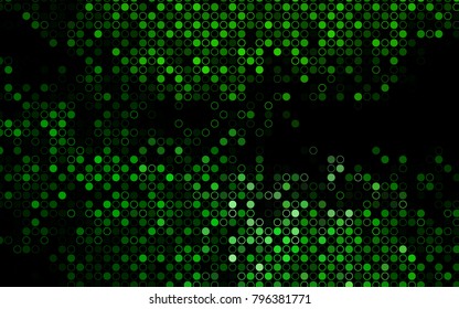 Dark Green vector  pattern with spheres. Blurred bubbles on abstract background with colorful gradient. New design for ad, poster, banner of your website.