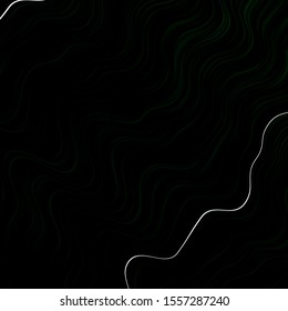 Dark Green vector pattern with wry lines. Abstract illustration with gradient bows. Design for your business promotion.