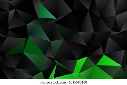 Dark Green vector polygon abstract template. A sample with polygonal shapes. Brand-new style for your business design.