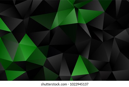 Dark Green vector polygon abstract background. A vague abstract illustration with gradient. The best triangular design for your business.