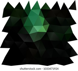 Dark Green vector polygon abstract pattern. Creative illustration in halftone style with gradient. Brand-new style for your business design.