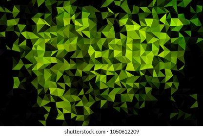 Dark Green vector polygon abstract pattern. Glitter abstract illustration with an elegant design. A completely new design for your business.