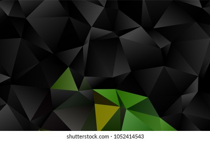 Dark Green vector polygon abstract background. Shining illustration, which consist of triangles. The elegant pattern can be used as part of a brand book.
